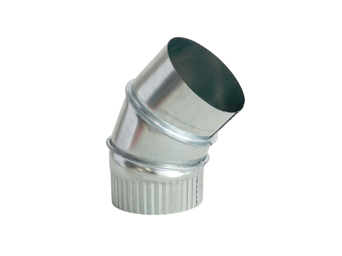 Crimp Bend 45 Deg. Galvanised 125mm