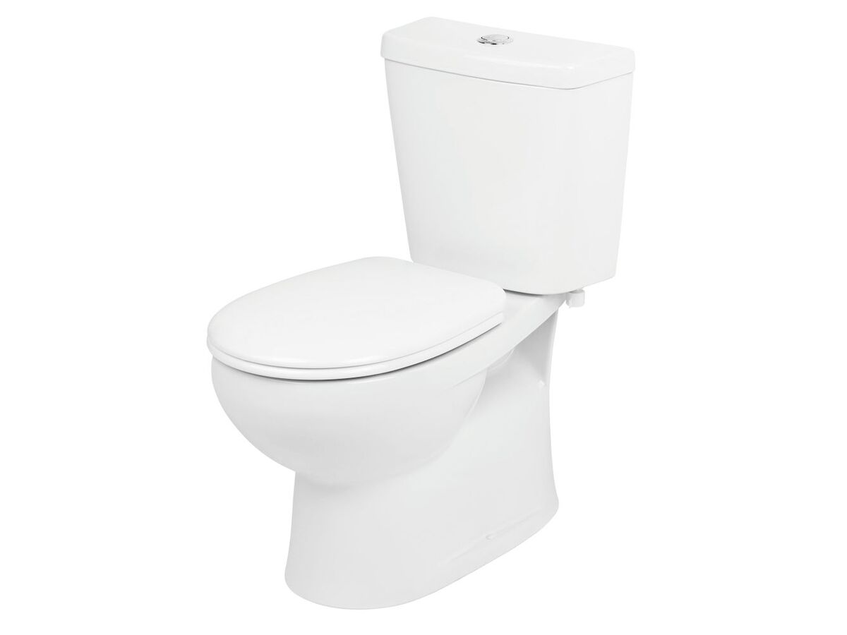 Stylus Venecia Close Coupled Toilet Suite Bottom Inlet S Trap Soft Close Seat White (4 Star)