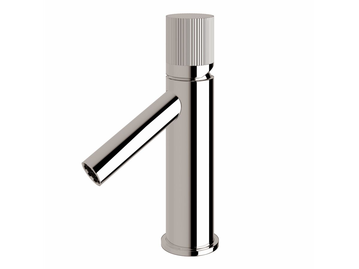 Milli Pure Basin Mixer Tap with Linear Textured Handle Chrome (6 Star)