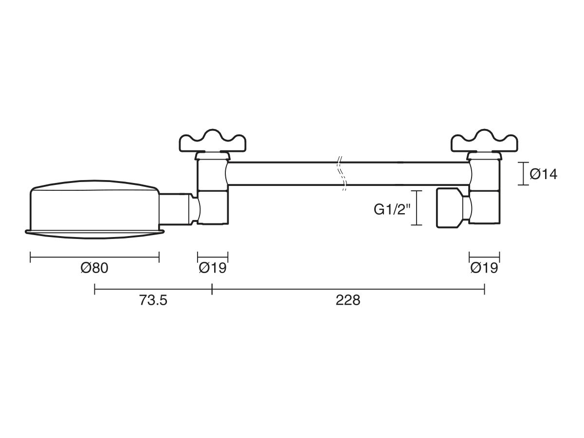 Standard All Directional Shower Arm & Rose Ivory/Gold (3 Star) from Reece