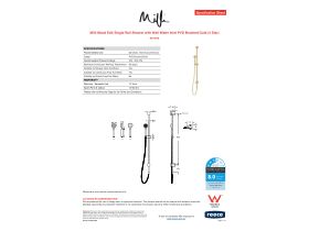 Specification Sheet - Milli Mood Edit Single Rail Shower with Wall Water Inlet PVD Brushed Gold (3 Star)