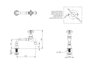 Vandal Proof Type 26 Lab Bench Bib Tapwith Anti Vandal Aerator (3 Star)