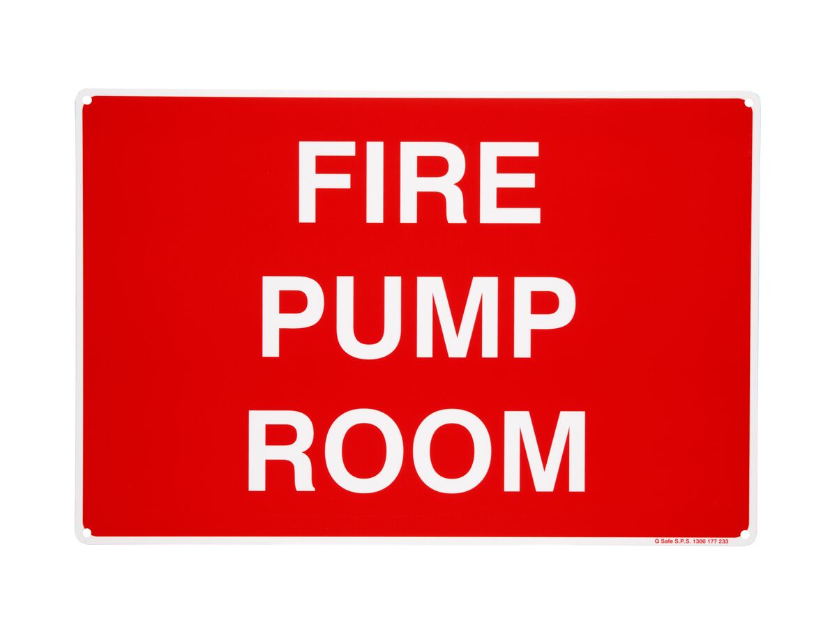 Fire Pump Room 450mm x 300mm Metal Tag