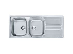 Genesisi GSX621 Double Bowl Sink Right Hand Drainer Stainless Steel