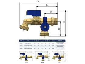 Arco Double Grifo Tap with Non Return Valve Male 15mm Lead Free