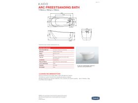 Technical Guide - Kado Arc Freestanding Bath 1730mm x 780mm White