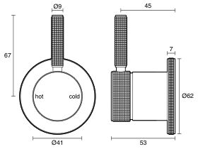 Technical Drawing - Milli Etch Shower Mixer Tap