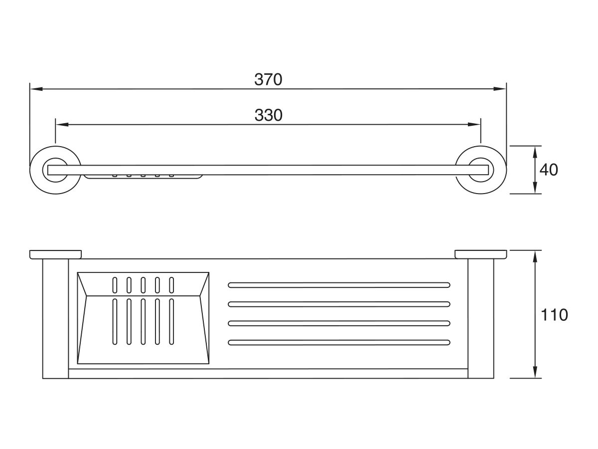 Mizu Drift Metal Shelf & Soap Dish Chrome from Reece