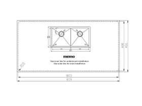 Cut Out Template - Memo Zenna Double Bowl Sink