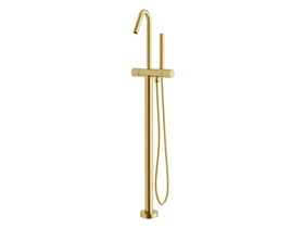 Milli Pure Floor Mounted Bath Mixer Tap with Handshower Trimset PVD Brushed Gold (3 Star)