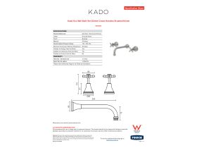 Specification Sheet - Kado Era Wall Bath Set 250mm Cross Handles Brushed Nickel