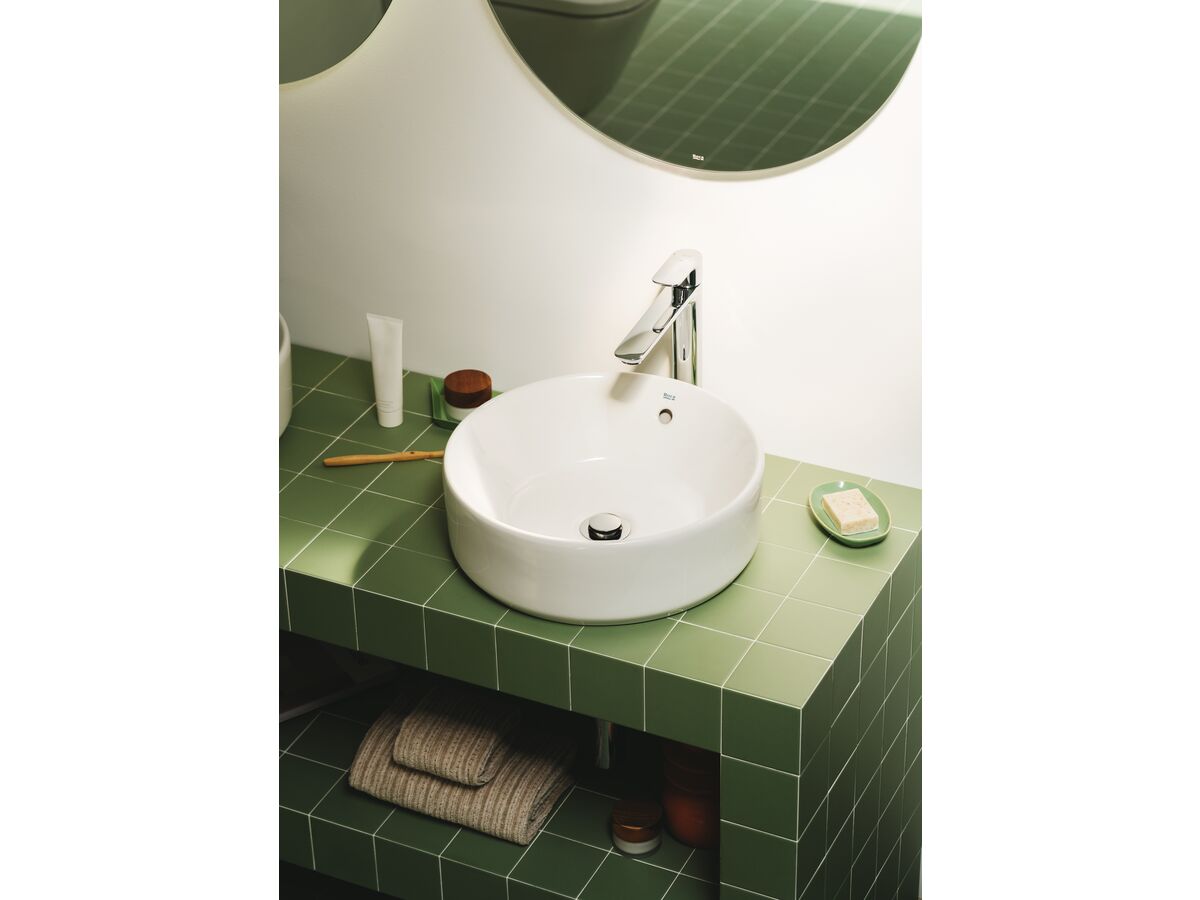Roca The Gap Round Above Counter Basin 390mm With Overflow White