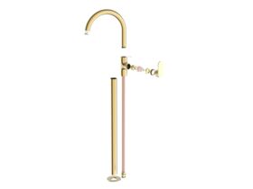 Hero - Mizu Soothe MK2 Floor Mounted Bath Mixer & Outlet Trimset Brushed Brass
