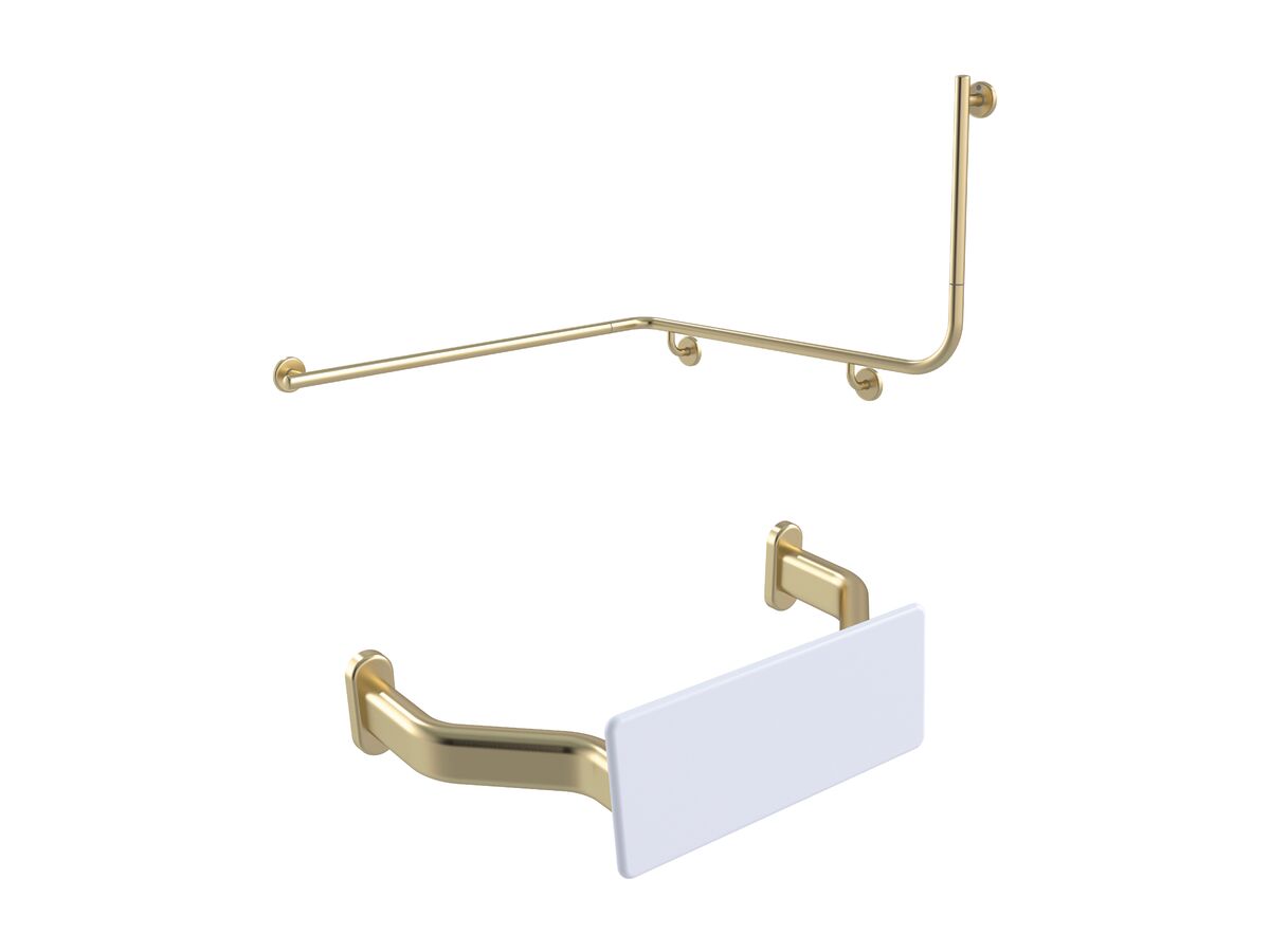Mizu Drift Continuous Accessible WC Kit Left Hand Brushed Brass