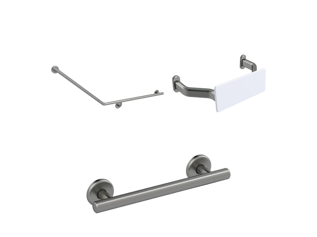 Mizu Drift 40 Degree Accessible WC Kit Right Hand Brushed Gunmetal