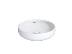 Omvivo Venice Compact 400 Counter Basin Round with Overflow Solid Surface White