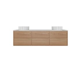 Kado Aspect Wall Hung Vanity Unit 1800mm Double Bowl 6 Drawer Corian 20mm Top