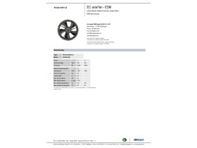 Specification Sheet - EBM Fan 230mm W1G230EB9122-CT2
