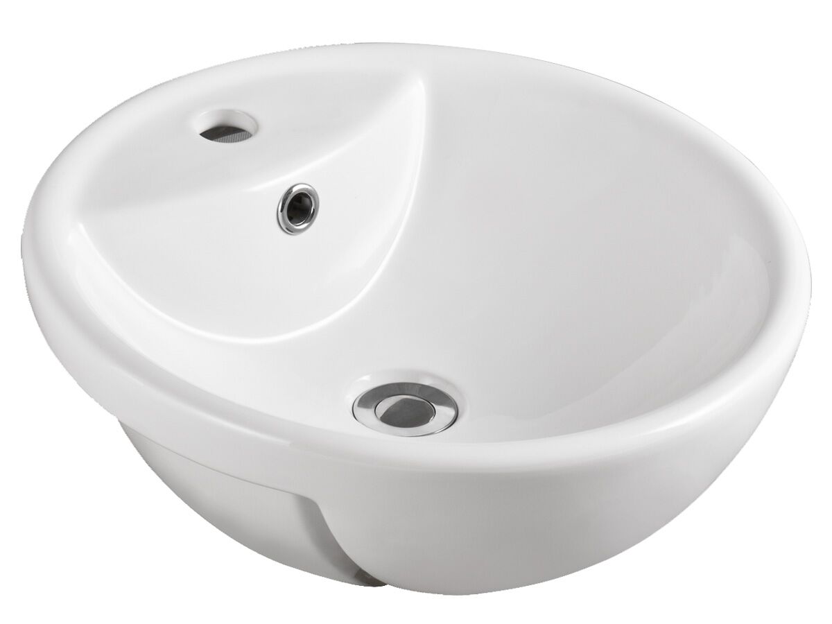 Mizu Drift Semi-Recessed Basin 430mm 1 Taphole White