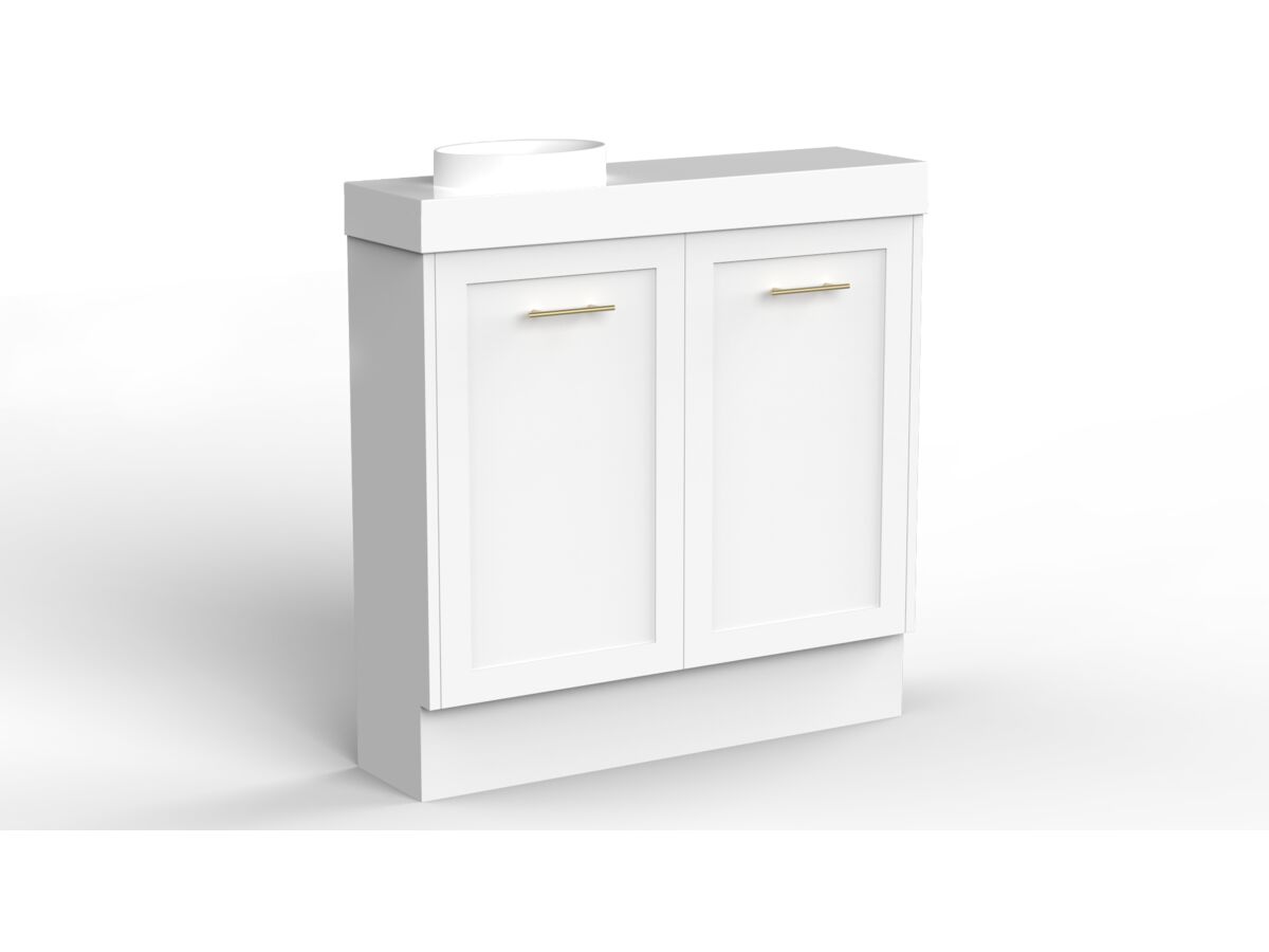 Kado Lux Petite Vanity Unit Floor Mount 900 Left Bowl Statement Top (Basin Included)