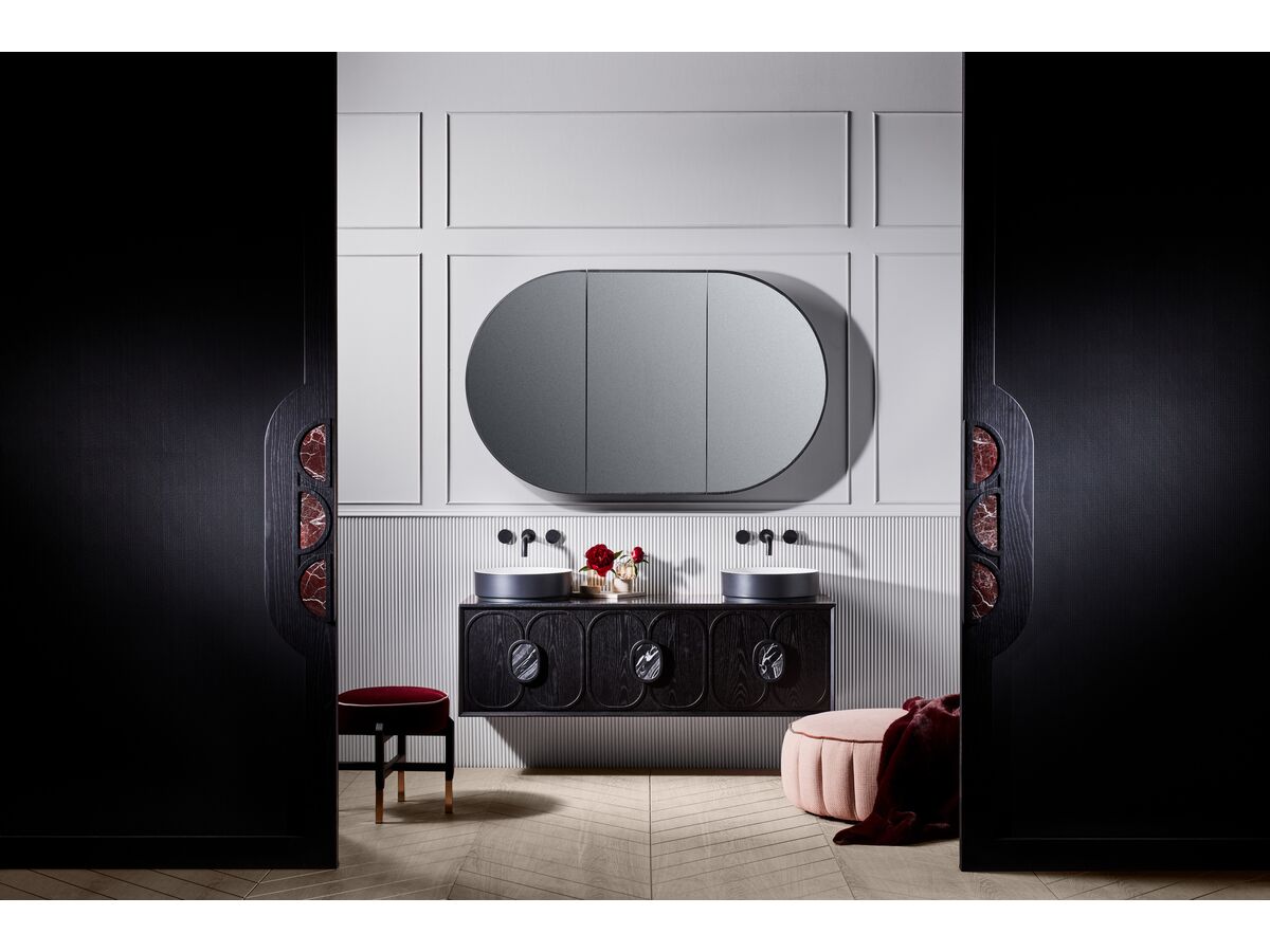 ISSY Halo 1500 x 930mm Rounded Triple Mirror with Shaving from Reece