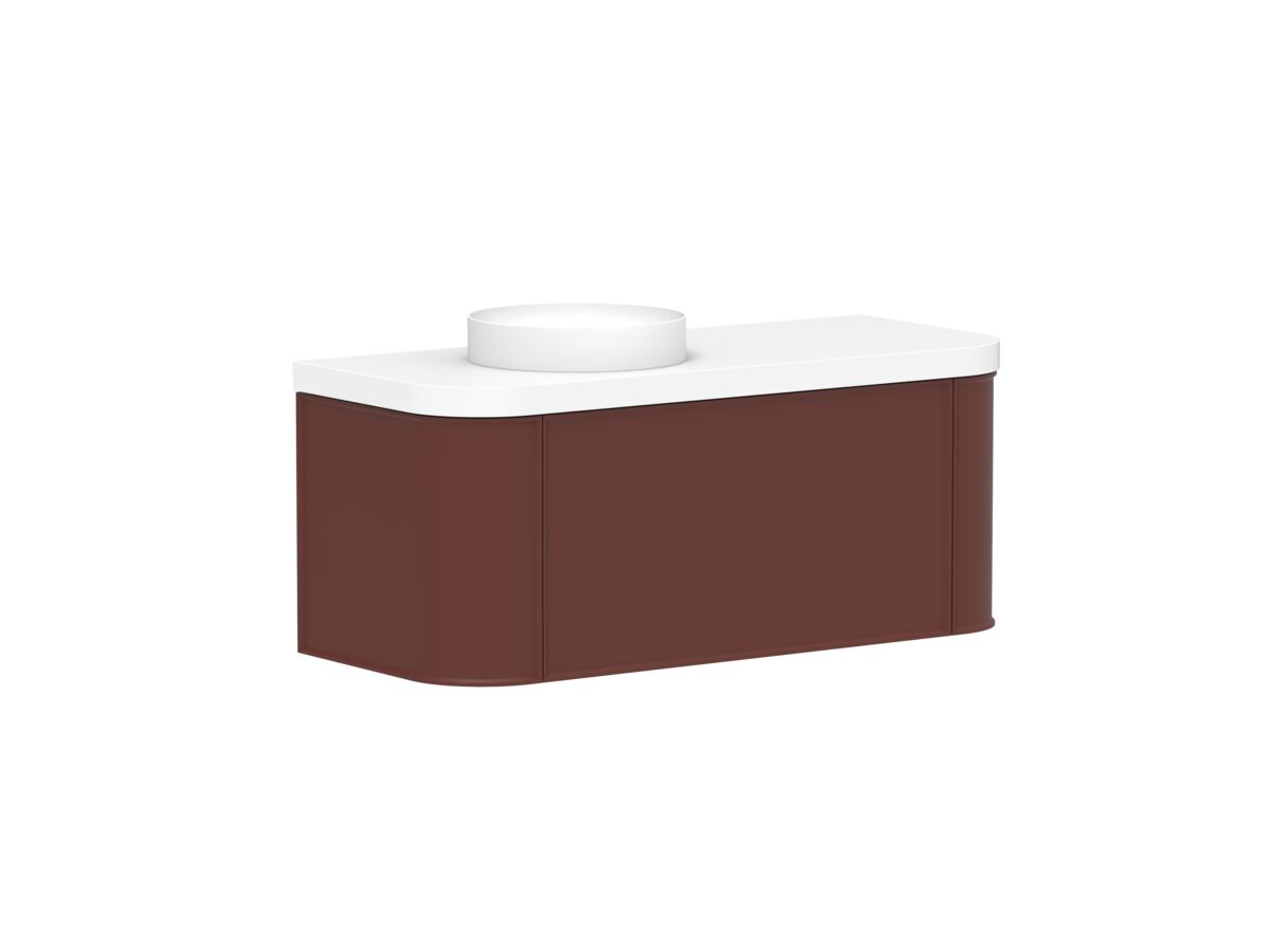Kado Era 50mm Durasein Statement Top Double Curve All Drawer 1200mm Wall Hung Vanity with Left Hand Basin