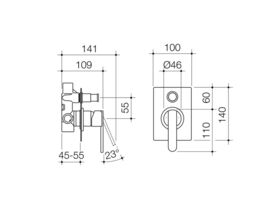 Saracom Bath / Shower Mixer with Diverter Chrome
