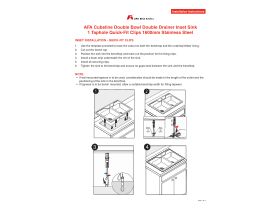 Installation Instructions - AFA Cubeline Double Bowl Double Drainer Inset Sink with Quick-Fit Clips 1 Taphole 1600mm Stainless Steel