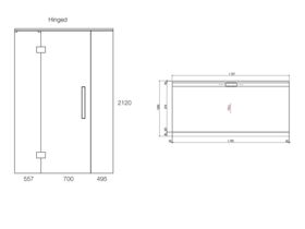 Glacier 3 Sided 1800 x 1000 Alcove Shower Tray & Hinged Screen