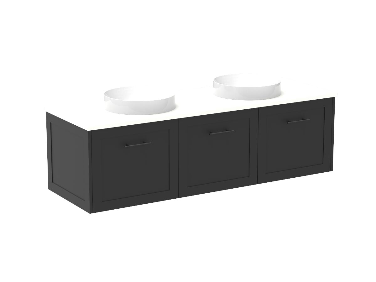 Kado Lux All Door 1500mm Double Bowl Wall Hung Friday Quartz