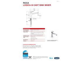 Technical Guide - Roca Logica-N Cast Sink Mixer Chrome (4 Star)