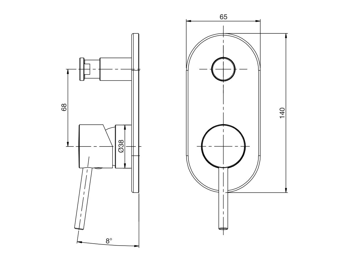 Mizu Drift MK2 Shower Mixer with Diverter Trimset Matte Black from Reece