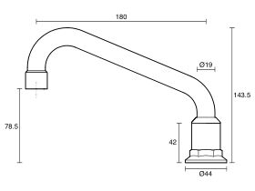 Standard Swivel Hob Economy Outlet 175mm Chrome