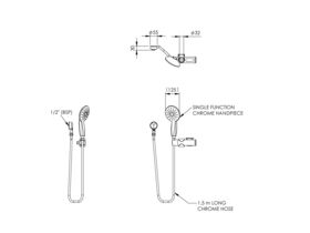 Handheld Shower for Grabrail with Slider Chrome