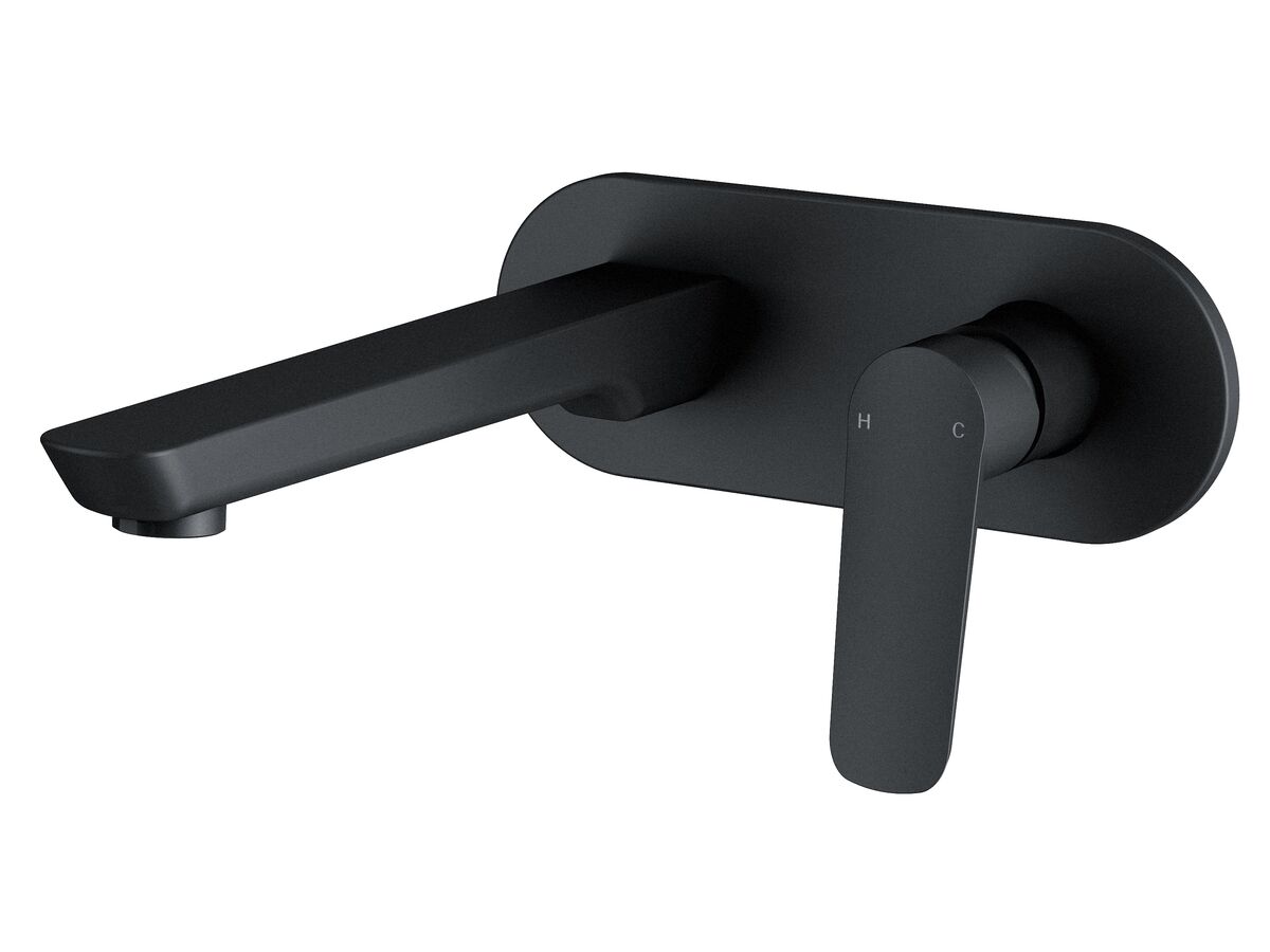 Mizu Bliss Wall Bath Mixer Tap Set 210mm Matte Black from Reece