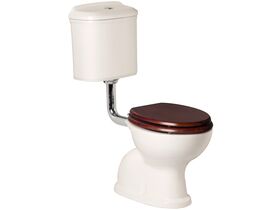 Posh Canterbury Low Level Toilet Suite with Oak Cherry Seat White (4 Star)
