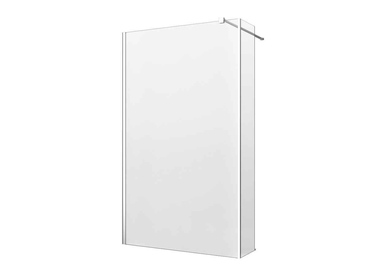 Kado Lux Fixed Shower Screen Panel with Slide Panel and Wall Support 1000mm Chrome