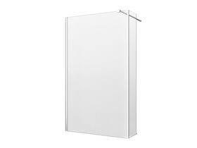 Kado Lux Fixed Shower Screen Panel with Slide Panel and Wall Support 1000mm Chrome
