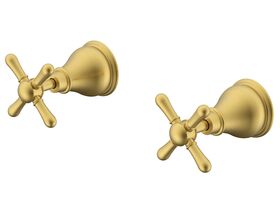 Milli Voir Wall Top Assemblies Cross Handles Brushed Gold