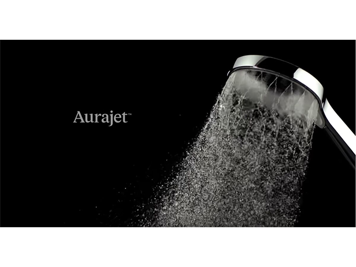 Methven Aio Aurajet Twin Shower with Top Rail Water Inlet Matte Black (3 Star) from Reece