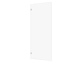 Hero - Kado Lux Frameless Rectangular Panel with Wall Clips Clear Glass 900mm Brushed Nickel