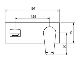 Yeva Wall Basin Mixer Set with 150mm Outlet Horizontal Plate Chrome (6 Star)