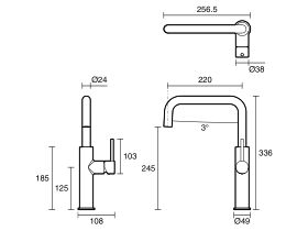 Mizu Drift Gooseneck Sink Mixer Tap Square (5 Star)