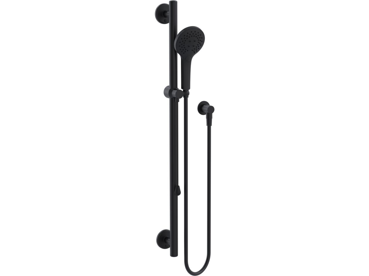 Mizu Drift 900mm Straight Handshower Modular Grab Rail Kit 3 function with Push Pull Matte Black (5 Star)