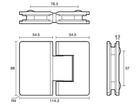 Kado Lux Frameless Shower Screen Hinges (2)