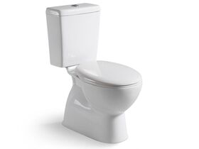 Posh Solus Square Close Coupled Toilet Suite with Soft Close Quick Release Seat White/ Chrome New (4 Star)