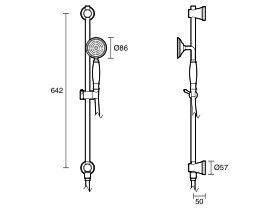 Kado Era Single Rail Shower with Top Rail Water Inlet