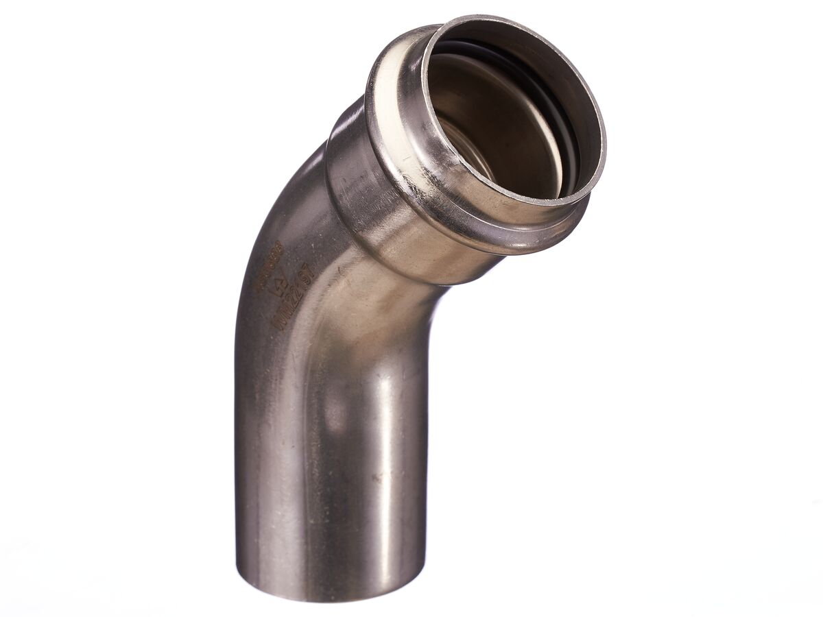 >B< Press Stainless Steel Elbow Plain End 45 Degree x 42mm