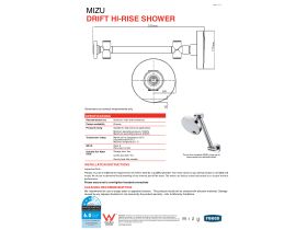 Specification Sheet - Mizu Drift Hi-Rise Shower Chrome (3 Star)