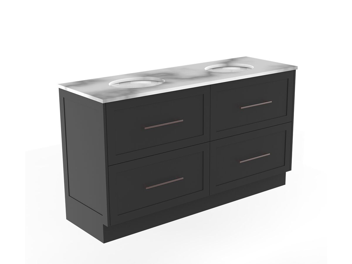 Kado Lux 1500mm All Drawer Floor Mounted Vanity Unit 4 Drawers Double